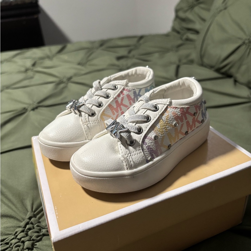 Michael Kors Kids White and Multicolor Sneakers